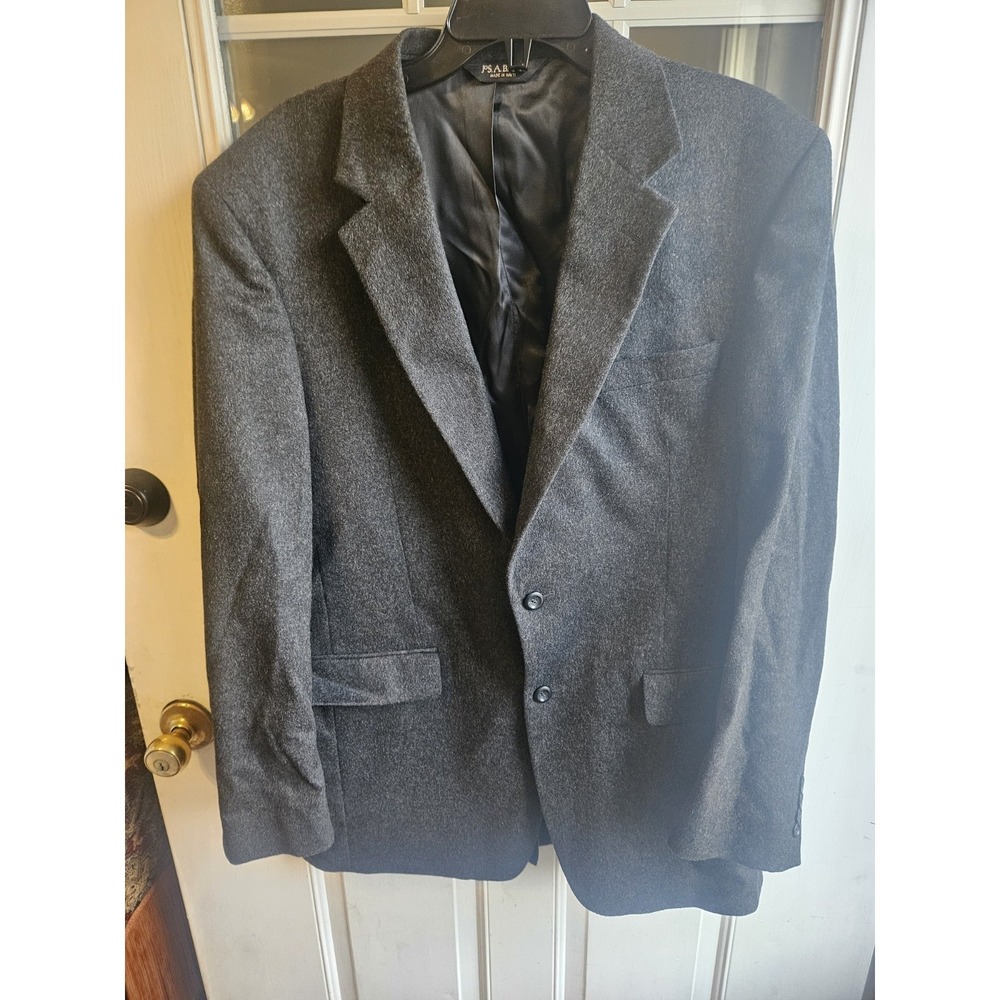 Jos A Bank 100% Cashmere 42L Suit Blazer Gray